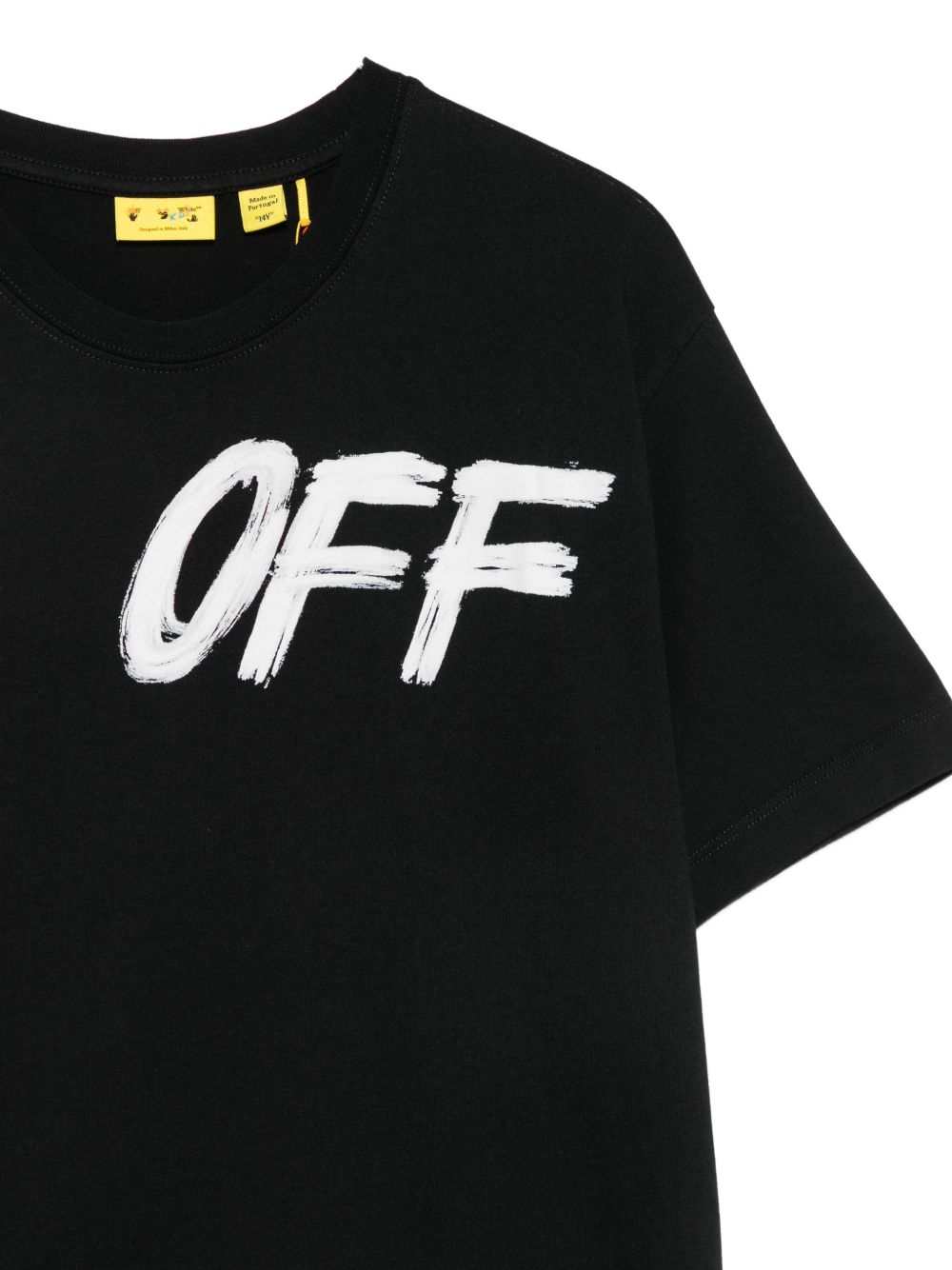 T-shirt nera per bambino OBAA002F26JER00200 002 Off White Kids 