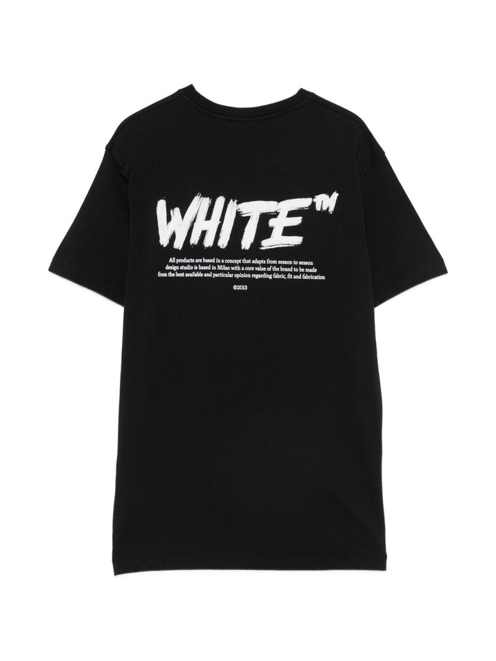T-shirt nera per bambino OBAA002F26JER00200 002 Off White Kids 