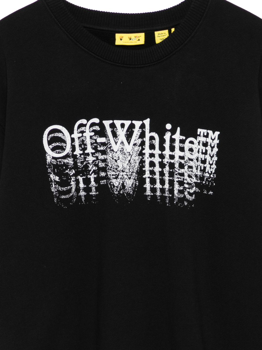 Felpa nera per bambino OBBA001F26FLE00100 001 Off White Kids 