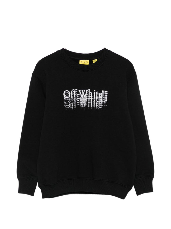 Felpa nera per bambino OBBA001F26FLE00100 002 Off White Kids 