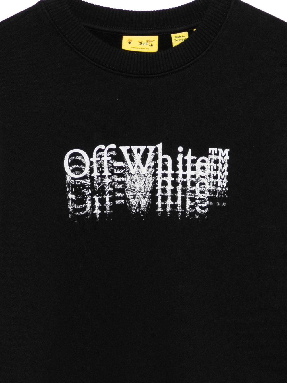 Felpa nera per bambino OBBA001F26FLE00100 002 Off White Kids 