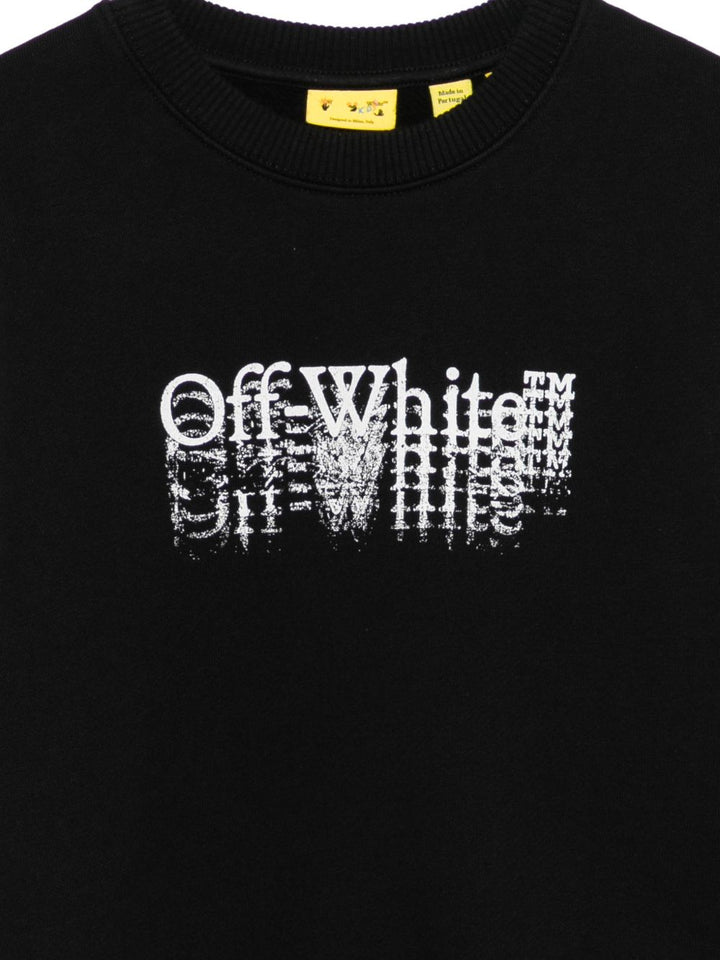 Felpa nera per bambino OBBA001F26FLE00100 002 Off White Kids 