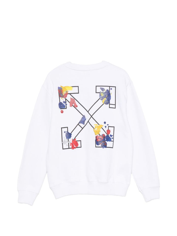 Felpa bianca per bambino OBBA001F26FLE00510 100 Off White Kids 