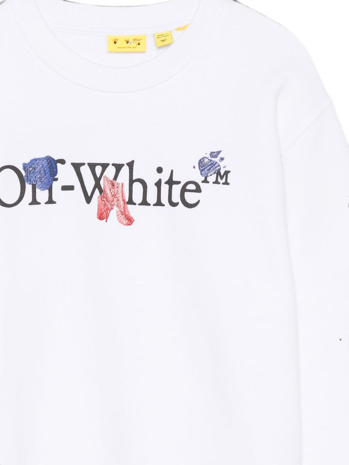 Felpa bianca per bambino OBBA001F26FLE00510 100 Off White Kids 