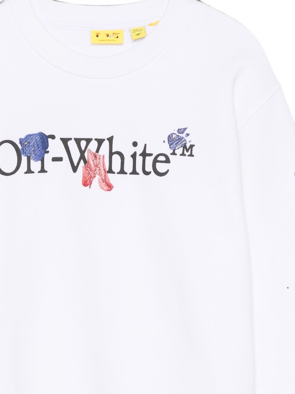 Felpa bianca per bambino OBBA001F26FLE00510 100 Off White Kids 