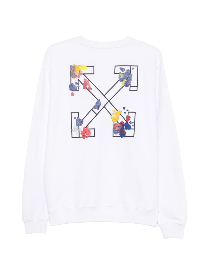 Felpa bianca per bambino OBBA001F26FLE00510 101 Off White Kids 