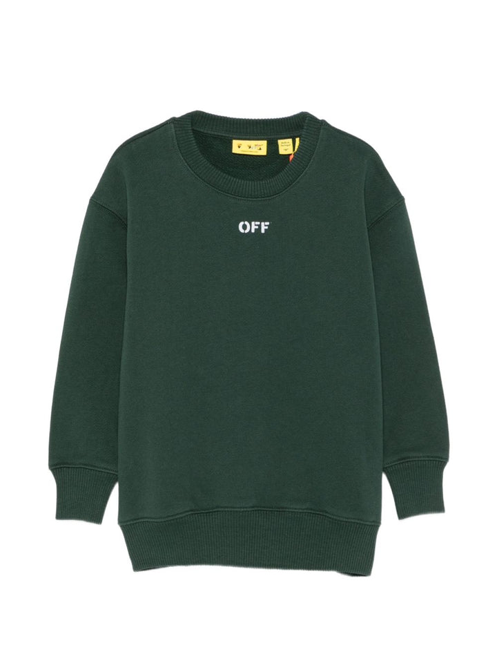 Felpa verde per bambino OBBA001F26FLE00730 302 Off White Kids 