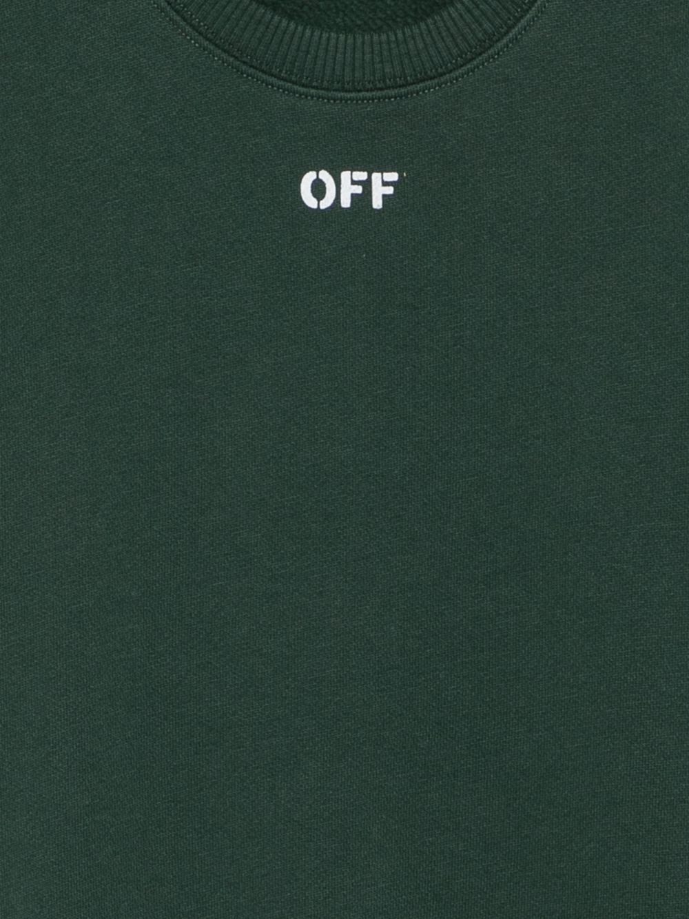 Felpa verde per bambino OBBA001F26FLE00730 302 Off White Kids 