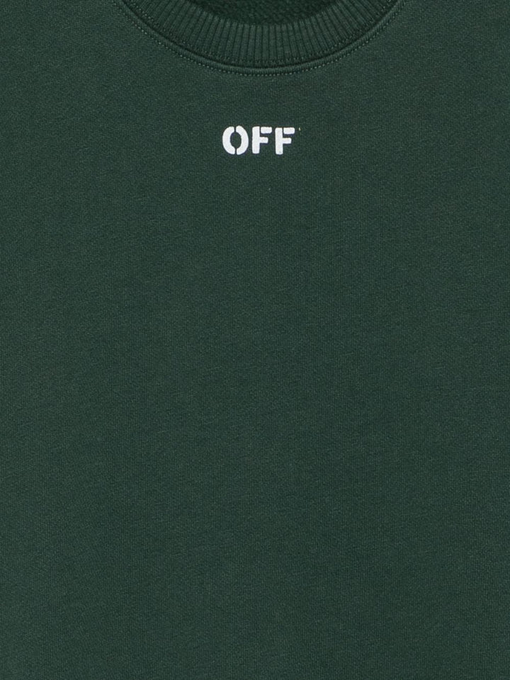 Felpa verde per bambino OBBA001F26FLE00730 302 Off White Kids 