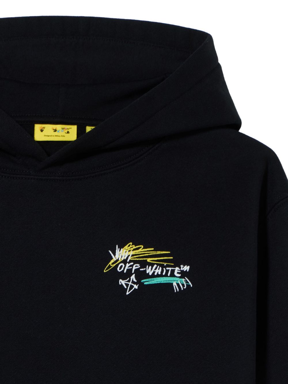 Felpa nera per bambino OBBB001F26FLE00400 001 Off White Kids 
