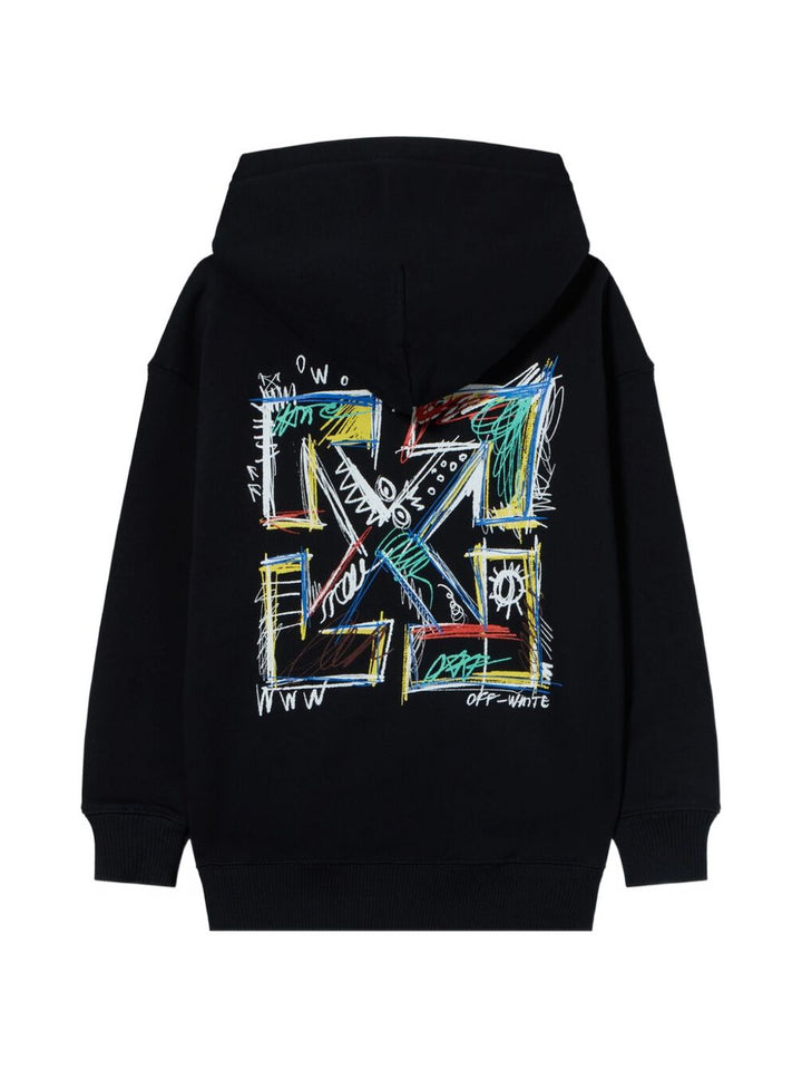 Felpa nera per bambino OBBB001F26FLE00400 001 Off White Kids 