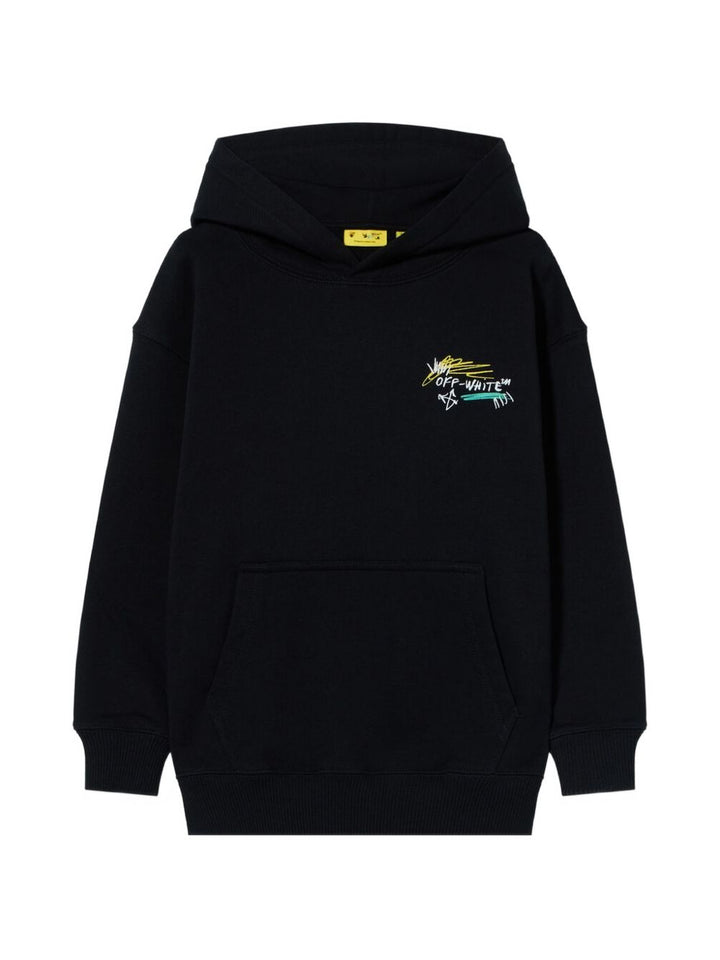 Felpa nera per bambino OBBB001F26FLE00400 001 Off White Kids 