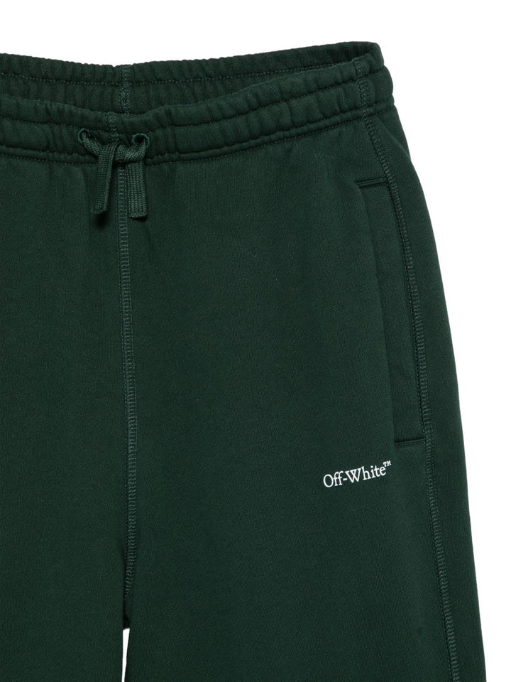 Pantalone verde scuro per bambino OBCH001F26FLE00230 302 Off White Kids 