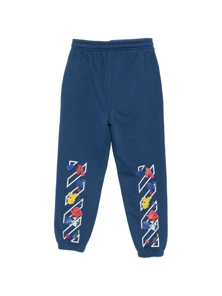 Pantalone blu per bambino OBCH001F26FLE00340 412 Off White Kids 