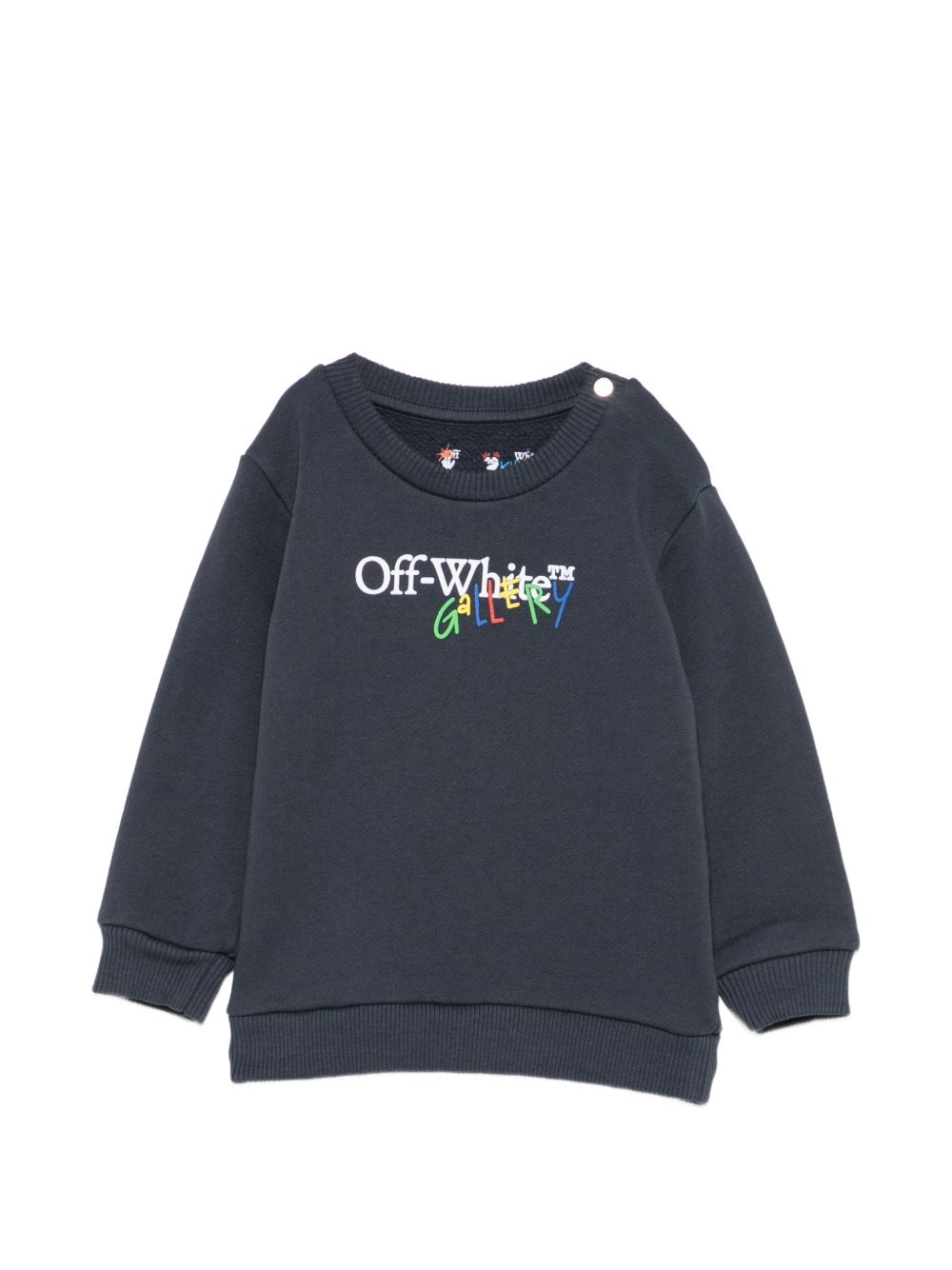 Felpa blu scuro per neonato OBXC001F26FLE00140 405 Off White Kids 