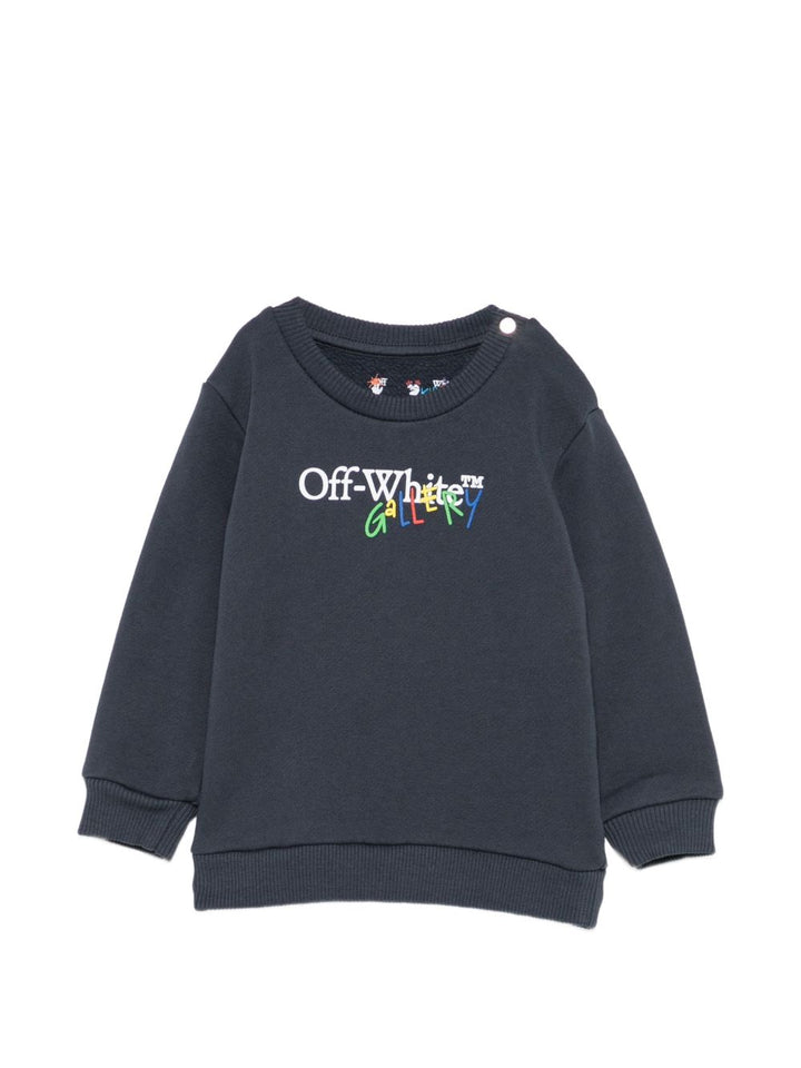 Felpa blu scuro per neonato OBXC001F26FLE00140 405 Off White Kids 