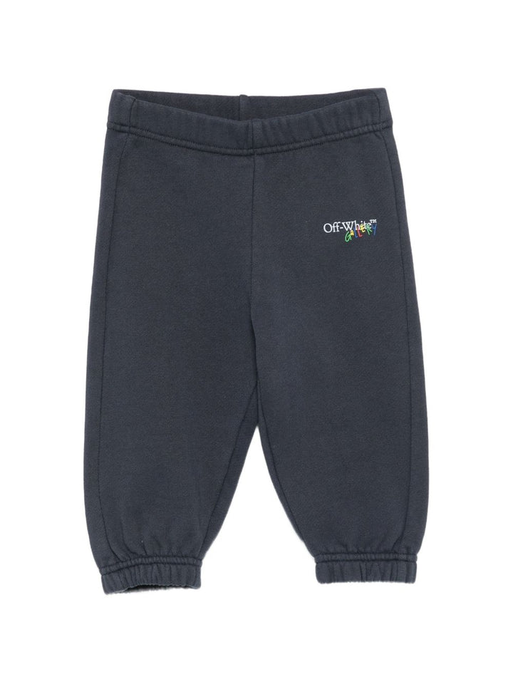 Pantalone blu scuro per neonato OBXD001F26FLE00140 405 Off White Kids 