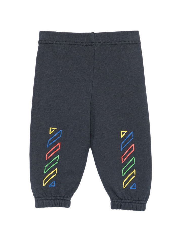 Pantalone blu scuro per neonato OBXD001F26FLE00140 405 Off White Kids 