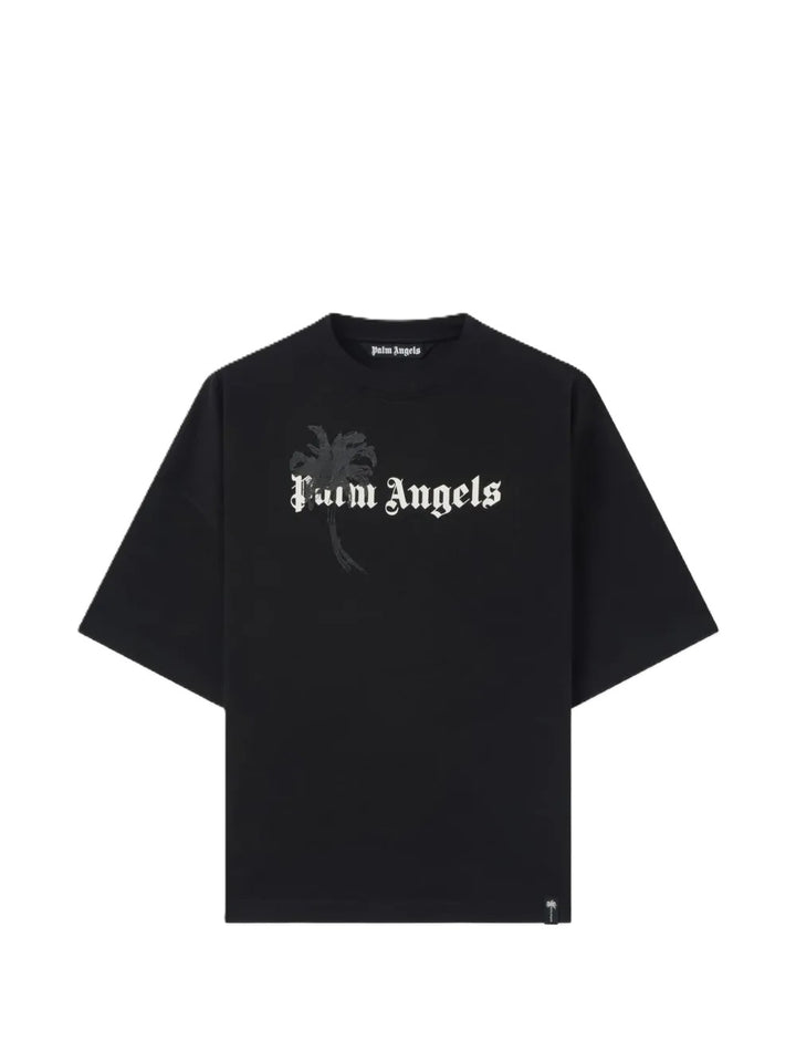 T-shirt nera per bambino PAMAA03W26JR06 1003 Palm Angels 