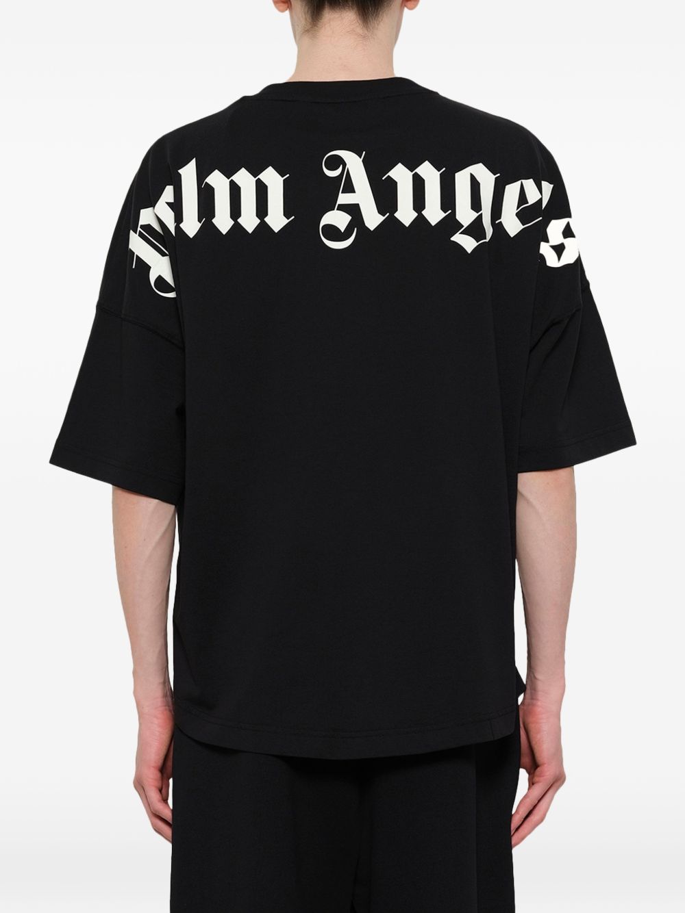 T-shirt nera per bambino PAMAA05F26JR02 1003 Palm Angels 