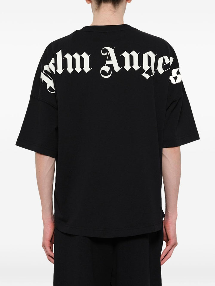 T-shirt nera per bambino PAMAA05F26JR02 1003 Palm Angels 