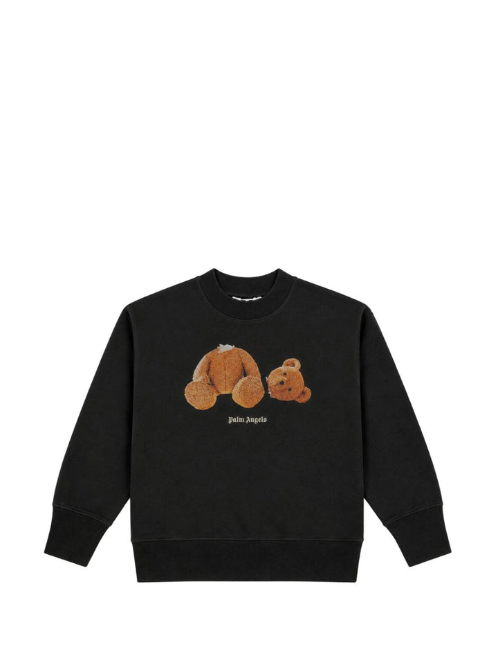 Felpa nera per bambino F6PAJBSW060 110 Palm Angels Kids 
