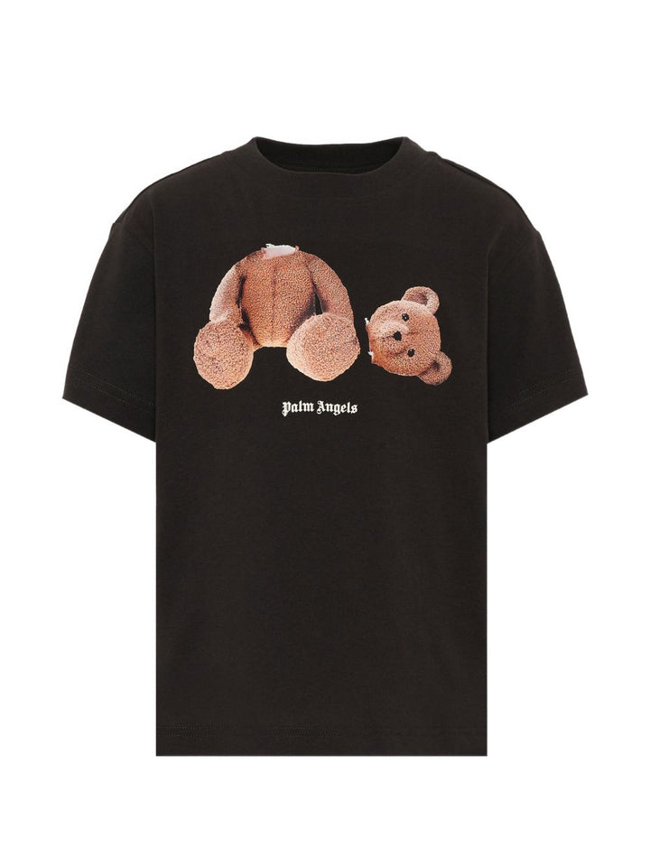 T-shirt nero per bambino F6PAJBTH061 110 Palm Angels Kids 