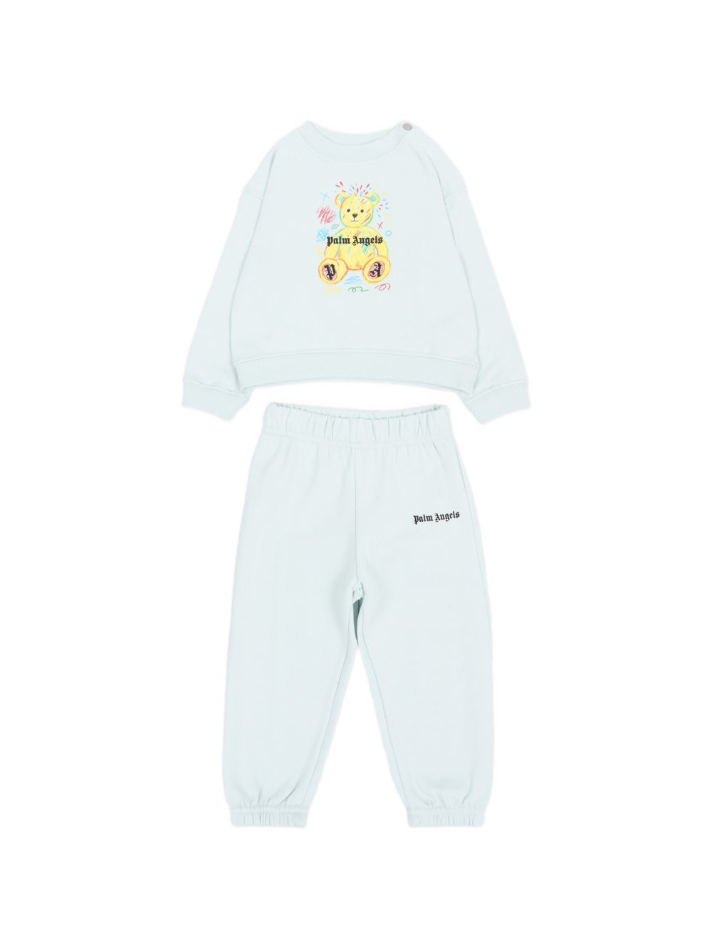Completo baby blu per neonato F6PANBTP197 960 Palm Angels Kids 