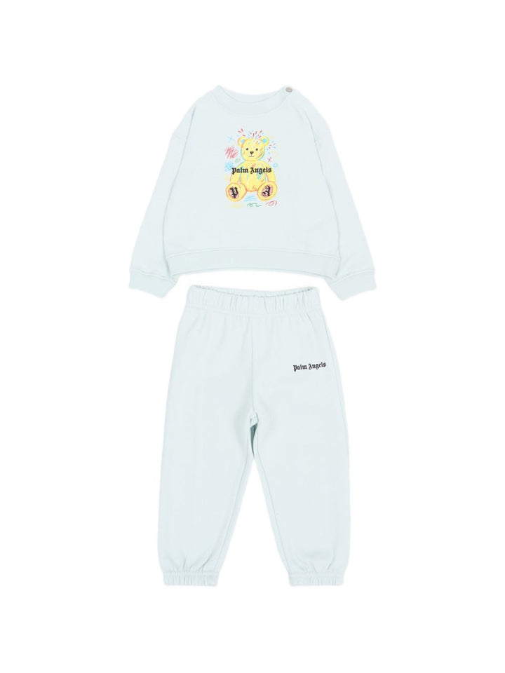 Completo baby blu per neonato F6PANBTP197 960 Palm Angels Kids 