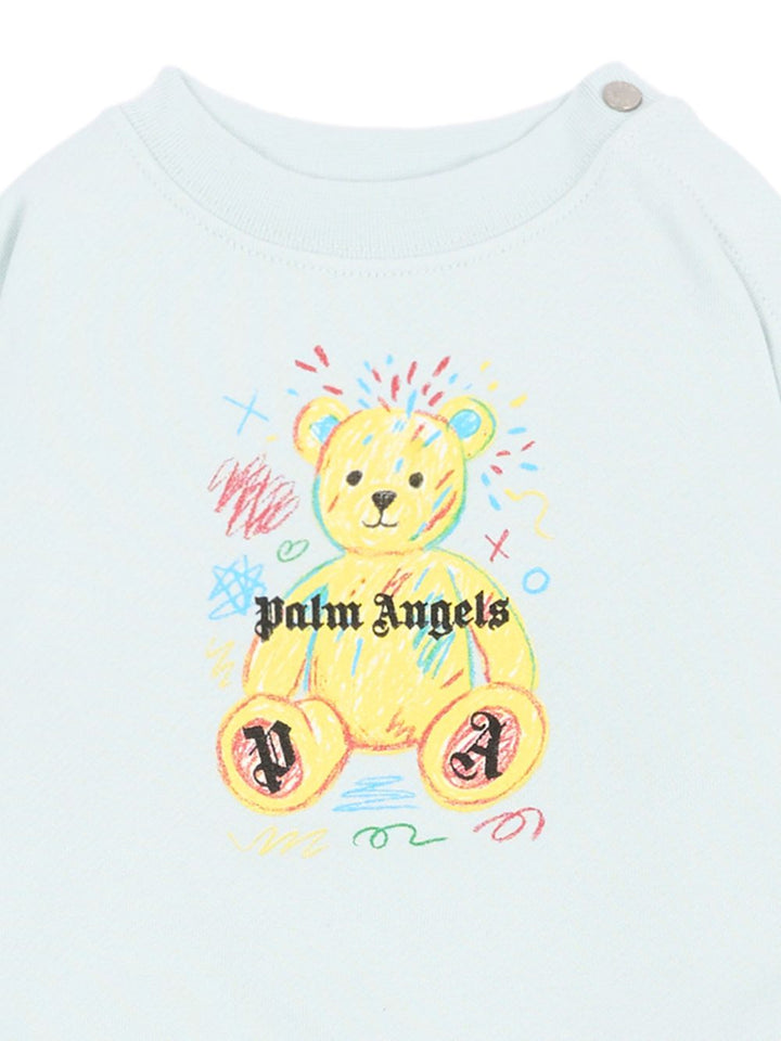 Completo baby blu per neonato F6PANBTP197 960 Palm Angels Kids 