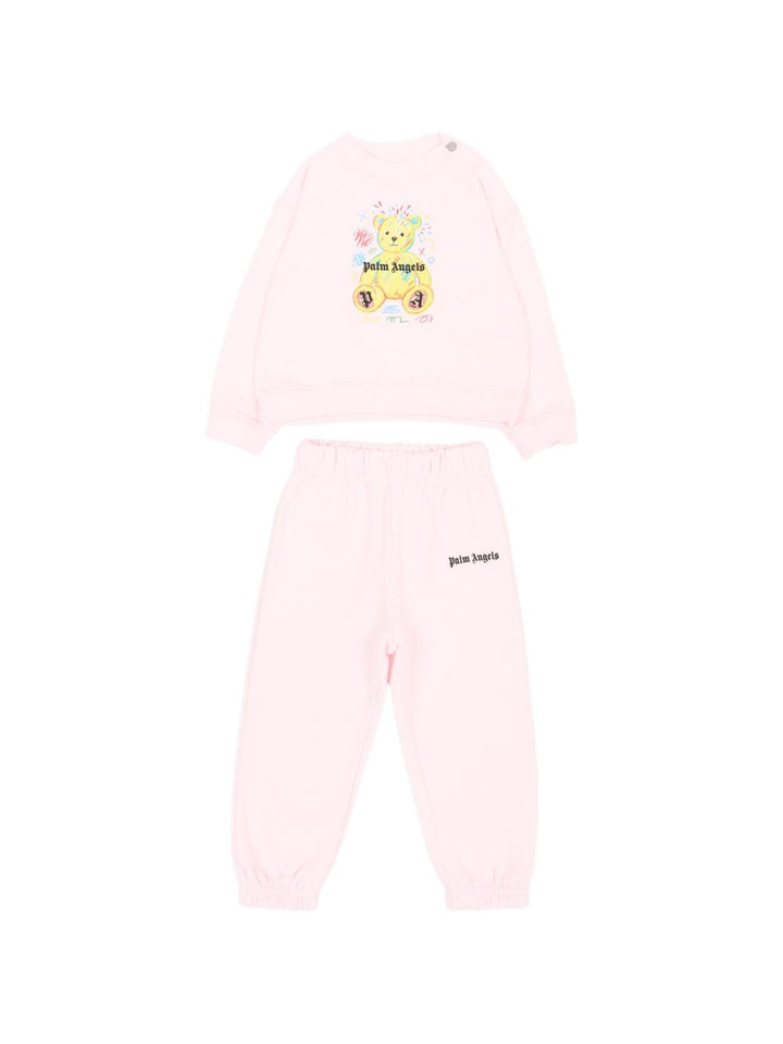 Completo rosa per neonata F6PANGTP198 042 Palm Angels Kids 