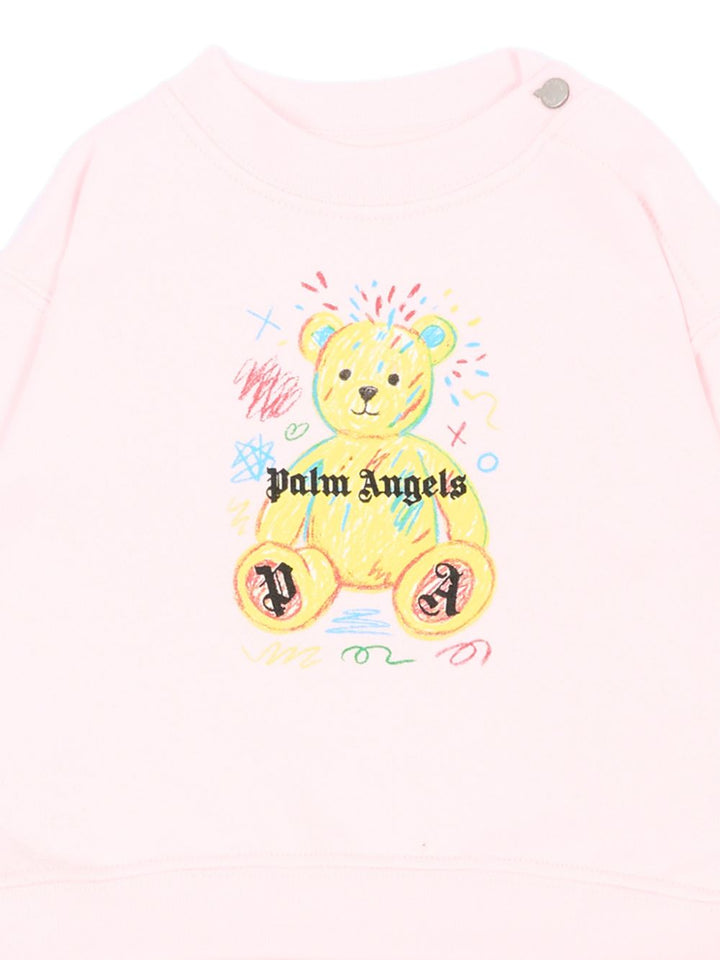 Completo rosa per neonata F6PANGTP198 042 Palm Angels Kids 