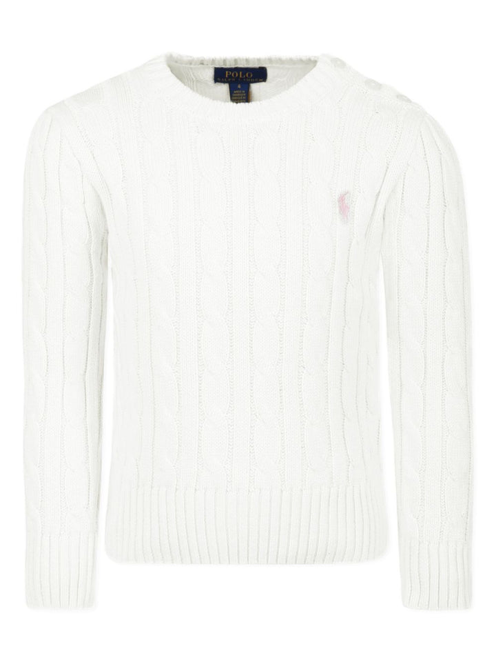 Maglione bianco per bambina 313901316 011 Ralph Lauren Kids 