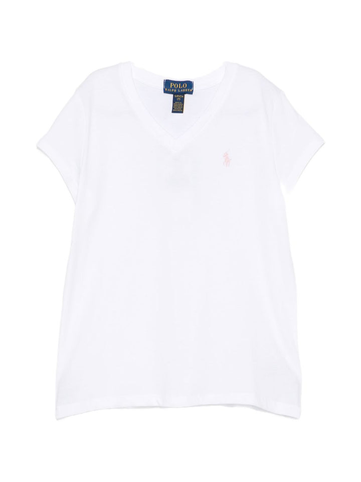 T-shirt bianca per bambina 313A10636 003 Ralph Lauren Kids 