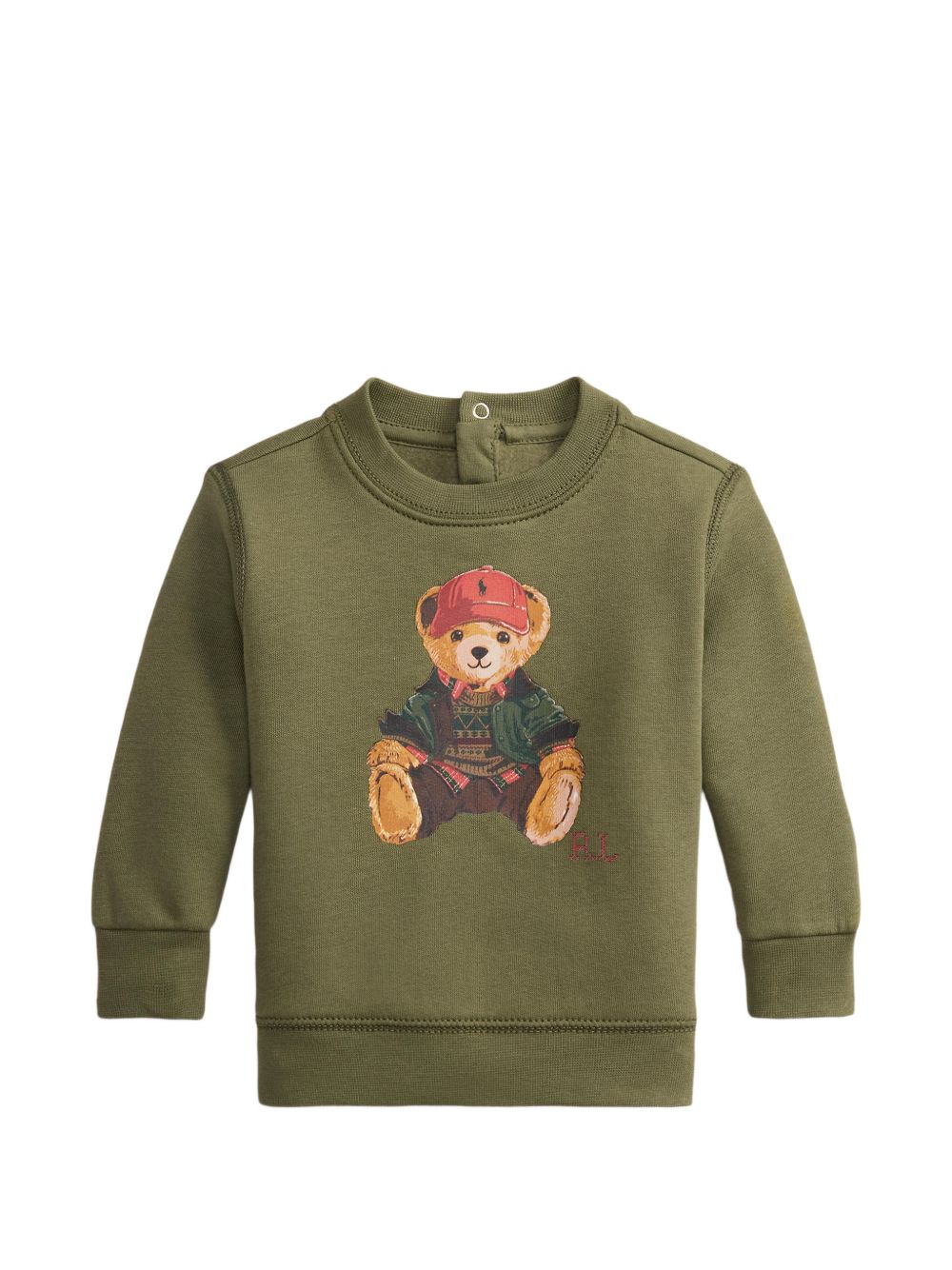 Felpa verde oliva per neonato 320B30216 001 Ralph Lauren Kids 