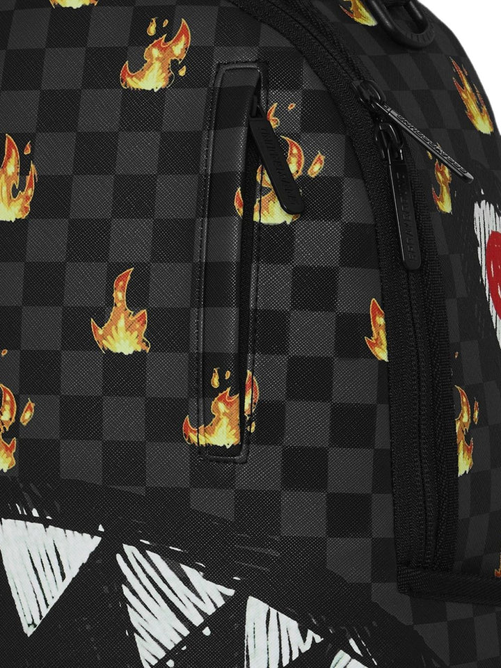 Zaino nero "fiamme" per bambino 910B8730 NSZ Sprayground Kids 