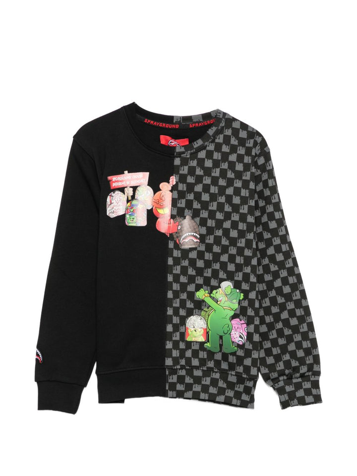Felpa nera per bambino SPY1496G ROS Sprayground Kids 