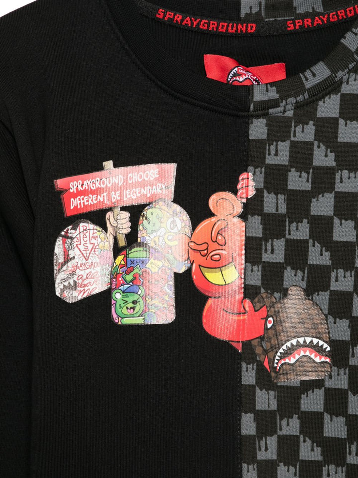 Felpa nera per bambino SPY1496G ROS Sprayground Kids 