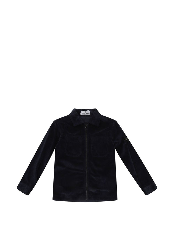 Camicia nera per bambino 61200002S0199 V0020 Stone Island Kids 