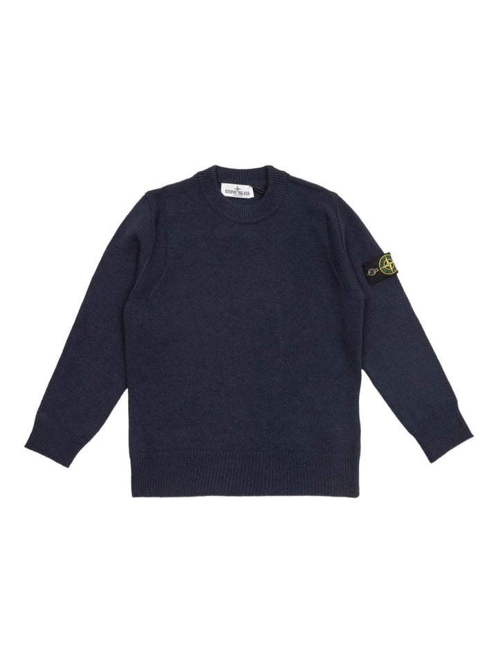 Maglione blu navy per bambino 65100002S00M1 V0020 Stone Island Kids 