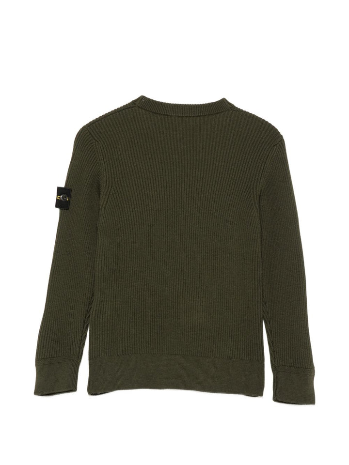 Maglione verde militare per bambino 65100010S0C02 V005G Stone Island Kids 