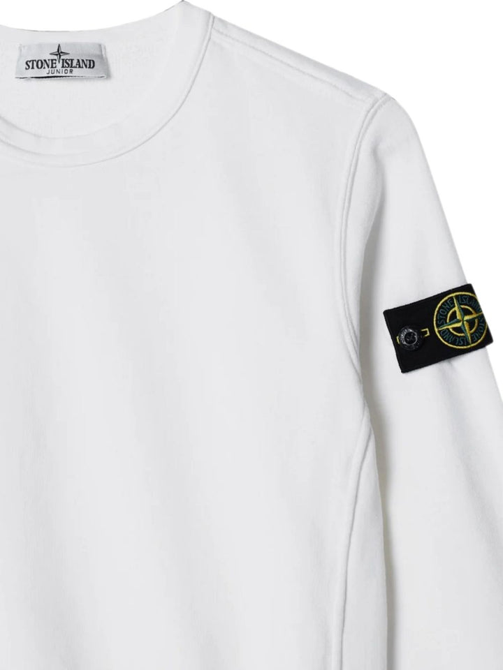 Felpa bianca per bambino 66100001S0A20 V0001 Stone Island Kids 