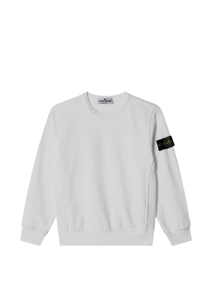 Felpa bianca per bambino 66100001S0A20 V0001 Stone Island Kids 