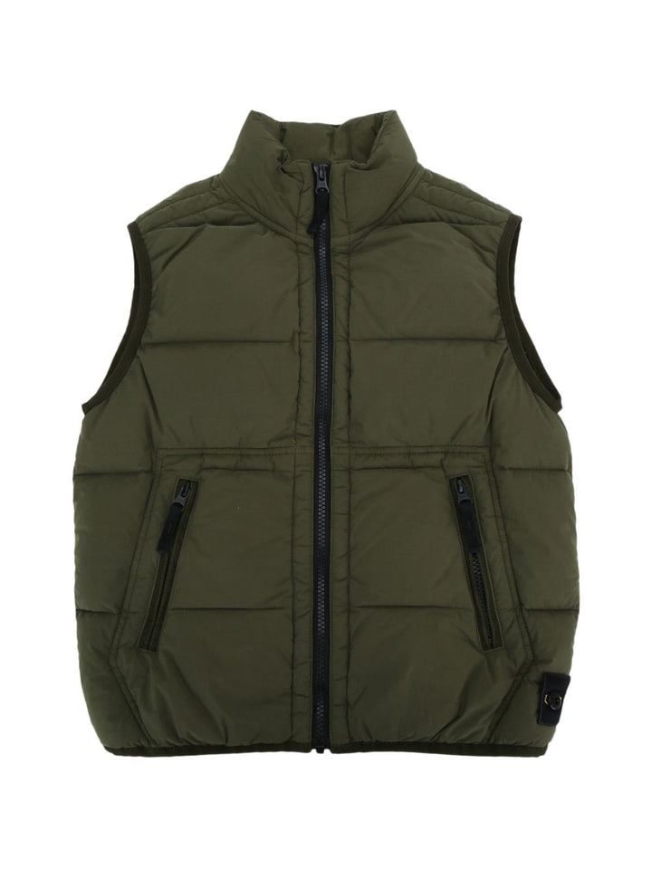 Gilet verde militare per bambino 6G100001S0028 V005G Stone Island Kids 