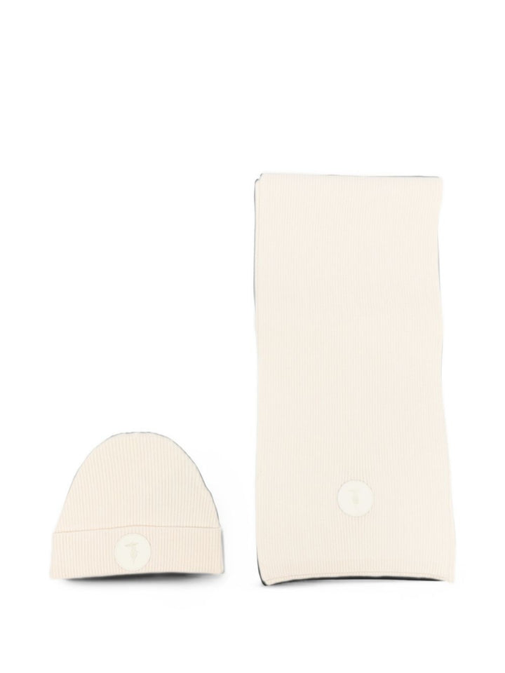 Cappello e sciarpa beige per bambino TGA26002HS BON Trussardi Kids 