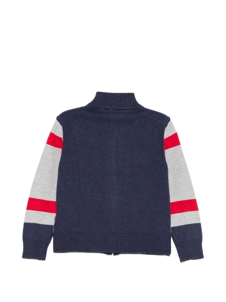 Cardigan grigio/rosso/blu per bambino TIA26004TS RECHE Trussardi Kids 