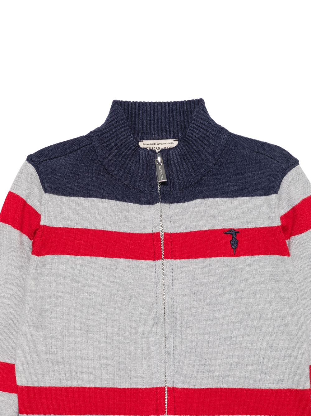 Cardigan grigio/rosso/blu per bambino TIA26004TS RECHE Trussardi Kids 