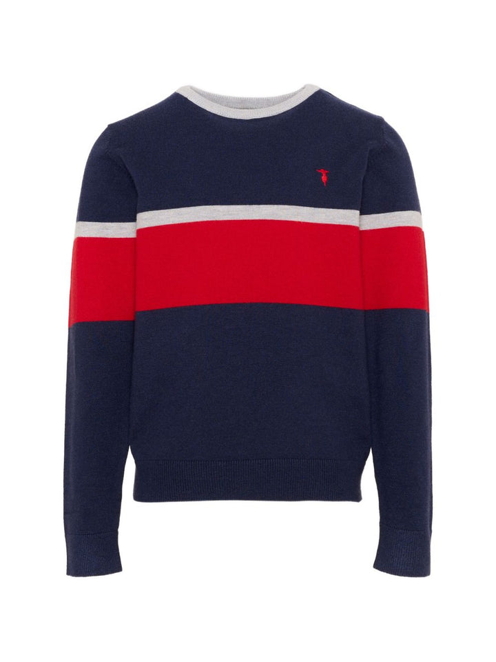 Maglione blu navy/rosso per bambino TIA26036MA BLNA Trussardi Kids 