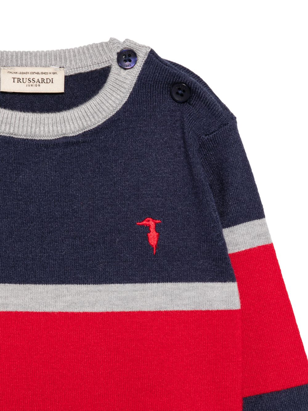 Maglione blu navy/rosso per neonata TIA26036MAK BLNA Trussardi Kids 