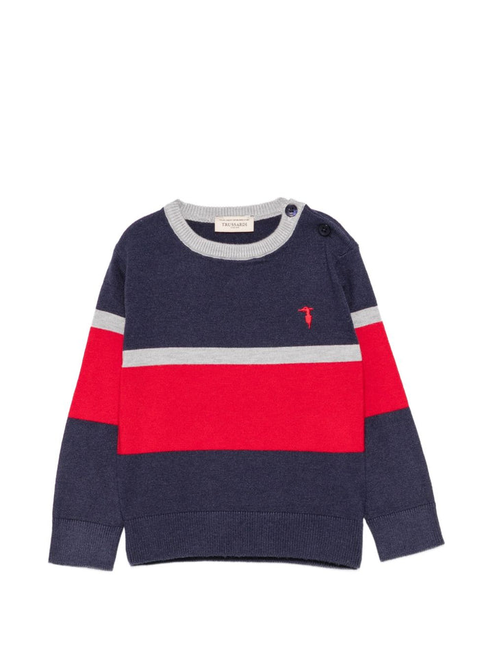 Maglione blu navy/rosso per neonata TIA26036MAK BLNA Trussardi Kids 